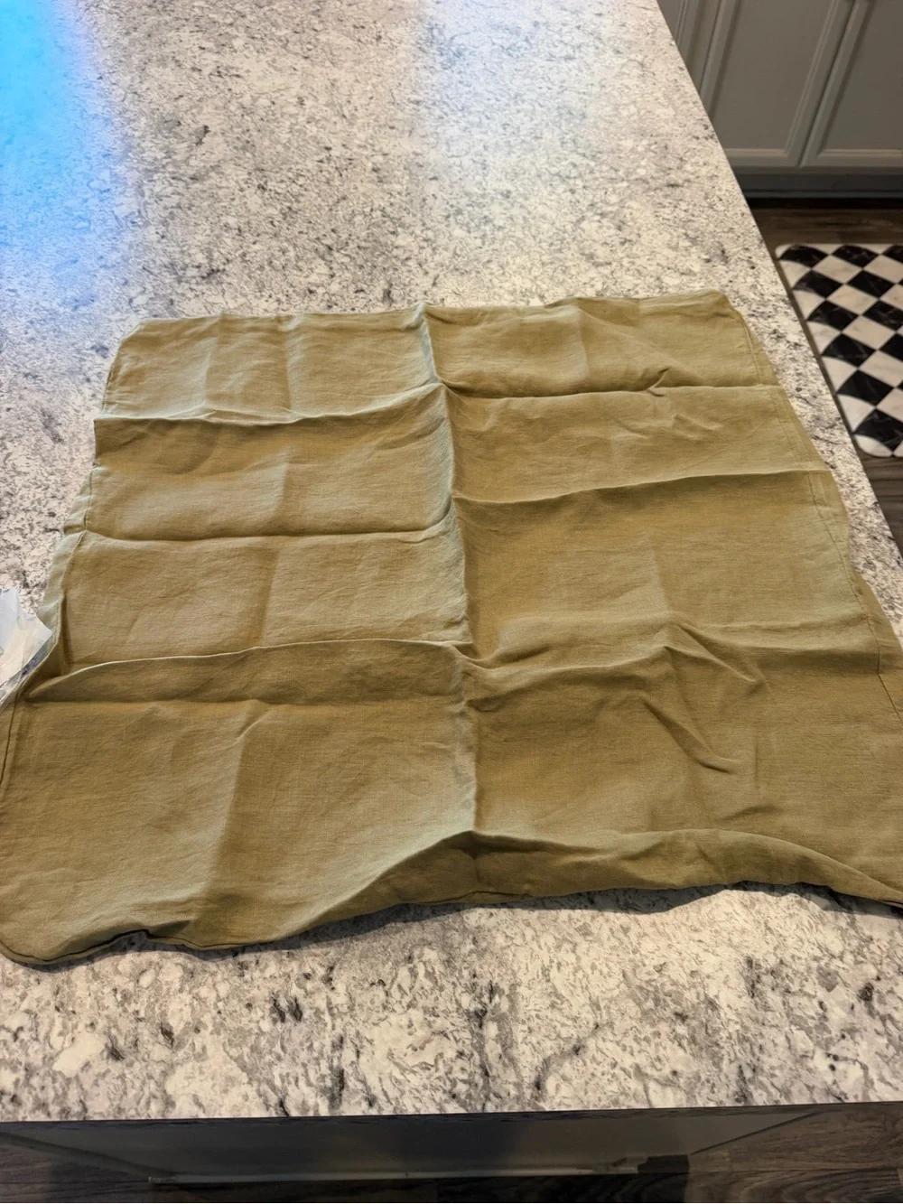 Quince Olive Green Euro Sham - 100% Linen